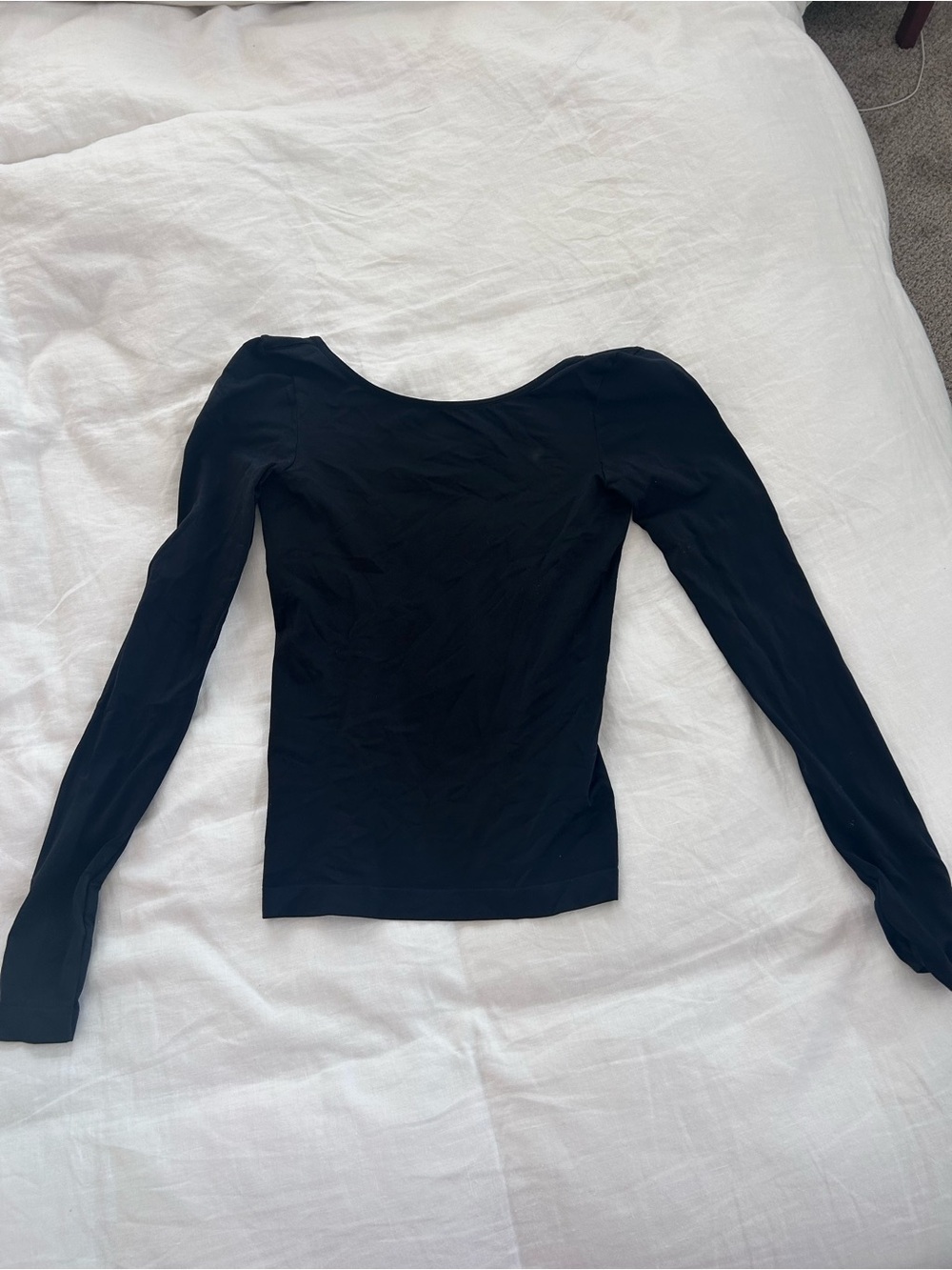 Free People Black Long-Sleeve Scoop back Top